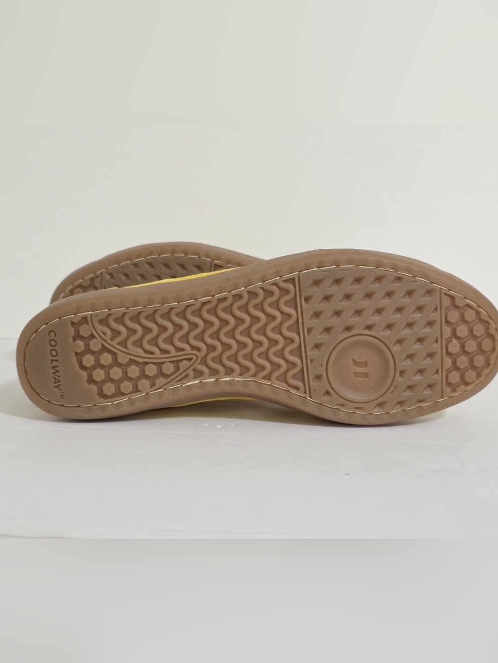 Coolway Mustard Yellow Suede Sneakers with White Stripes and Dark Green Laces - Picture 8 of 9